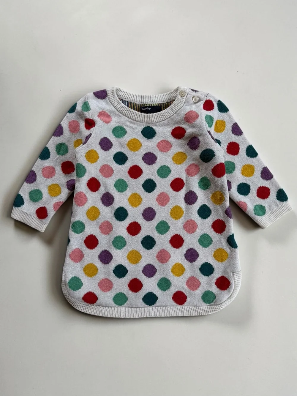GAP Colorful Oversized Polka Dot Knit Tunic Sweater Dress